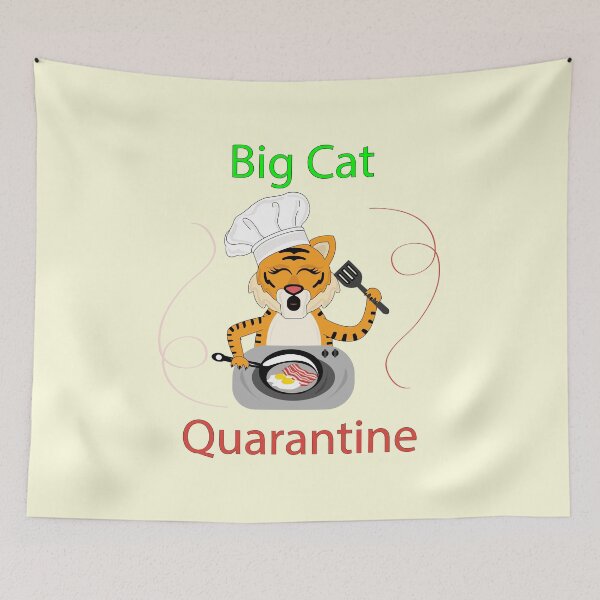 Item preview, Big cat cooking bacon and eggs breakfast in quarantine  designed and sold by SGS-.