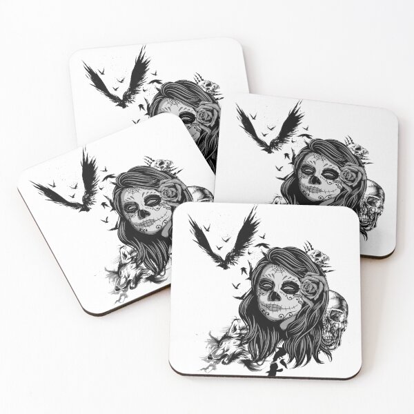 Item preview, Girl, Skull, Tattoo designed and sold by khalifadahmane.