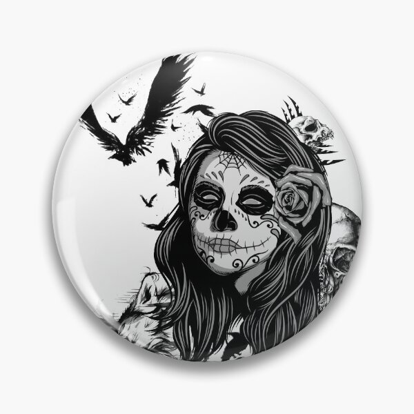Item preview, Girl, Skull, Tattoo designed and sold by khalifadahmane.