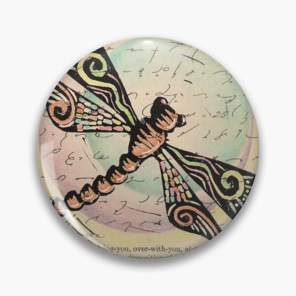 Item preview, Multi-colored Shorthand Dragonfly with Moon Collage designed and sold by Diana Garrison.
