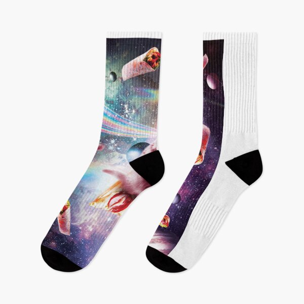 Item preview, Space Cat Eating Pizza - Rainbow Laser Eyes, Burrito designed and sold by SkylerJHill.