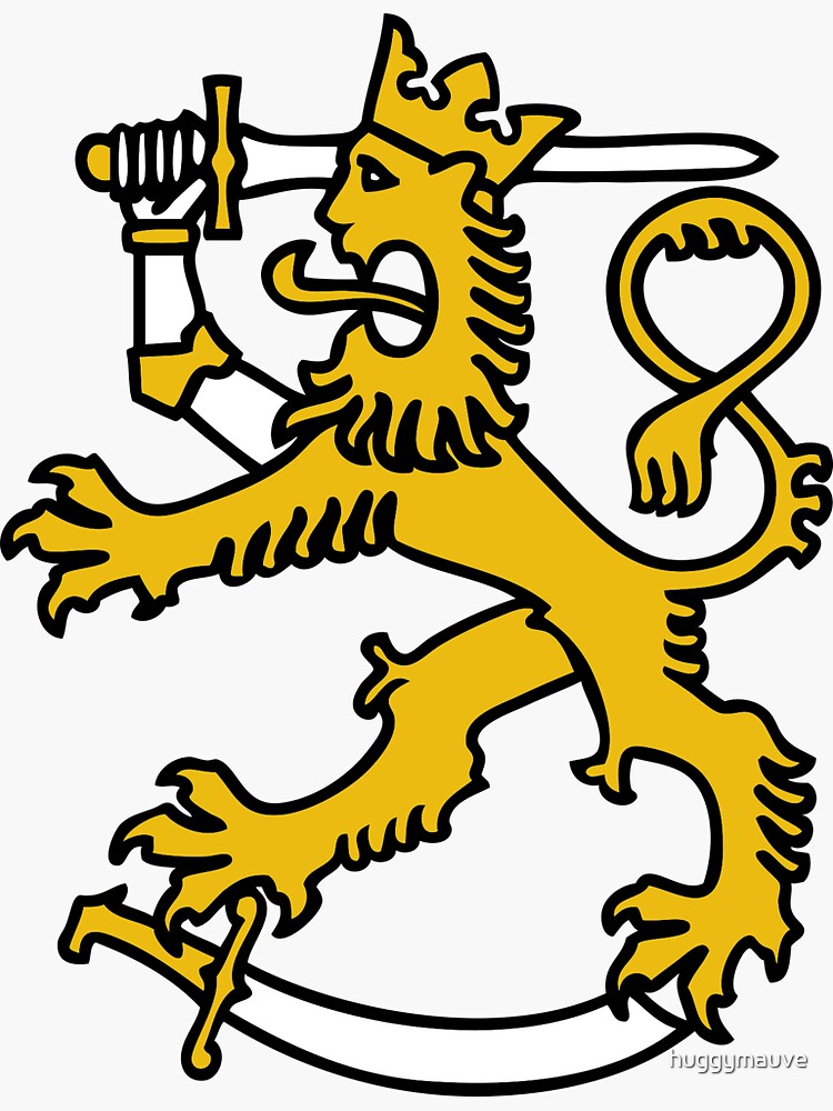 "suomi finland lion Helsinki" Sticker for Sale by huggymauve Redbubble
