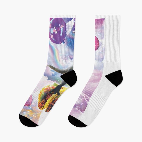 Item preview, Space Pug Riding Dinosaur Unicorn - Taco & Donut designed and sold by SkylerJHill.