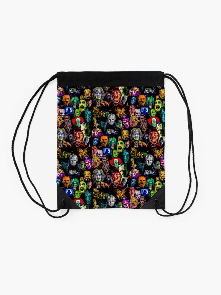 Alternate view of horror film baddies legends Drawstring Bag