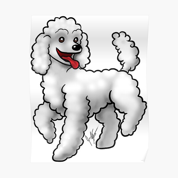 Poodle - White Poster
