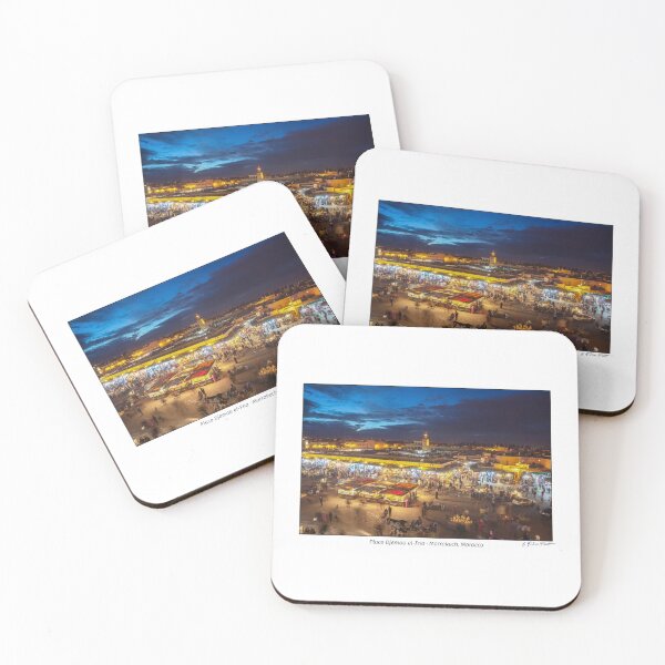 Item preview, Place Djemaa el-Fna in Marrakech, Morocco, at twilight designed and sold by AndreasPrott.