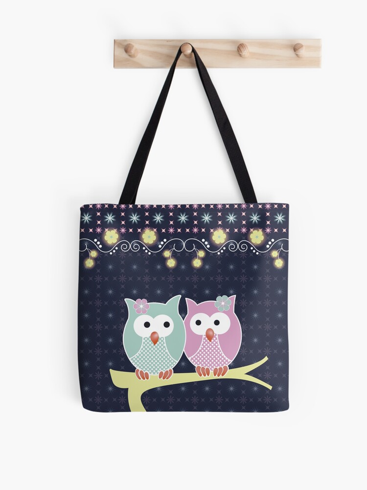  TOMPPY Owl under the Blue Sky Women Tote Bag Large