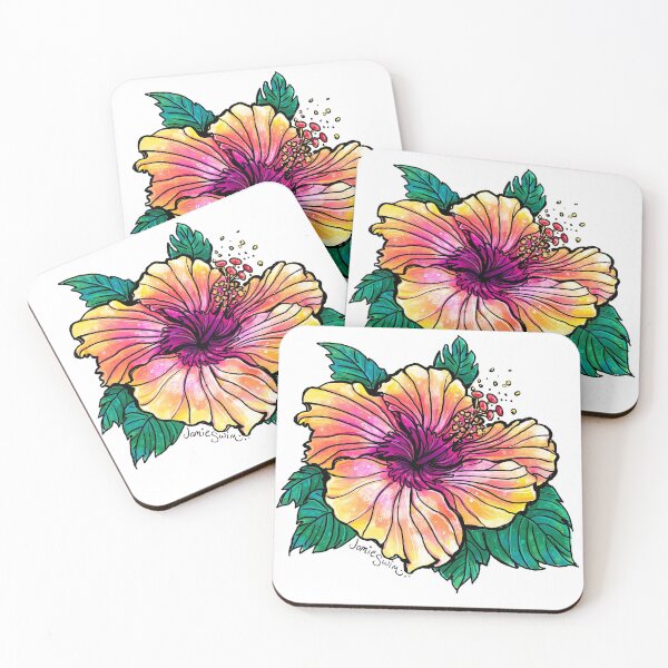 Aperçu de l'œuvre Hibiscus hippy créée et vendue par Swimwhimsy.
