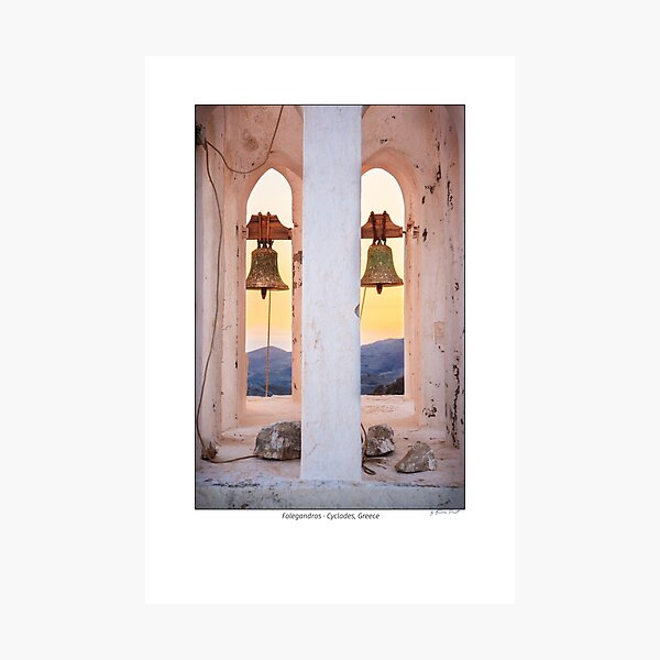 Churchtower in Folegandros, Cyclades Islands, Greece Photographic Print