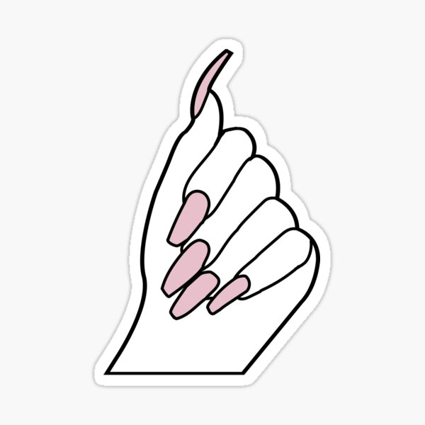 Pastel Pink Coffin Nails Cutout Sticker