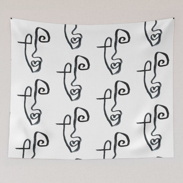 Item preview, Black Watercolor Abstract Single Line Portrait designed and sold by Kristen Lucero.
