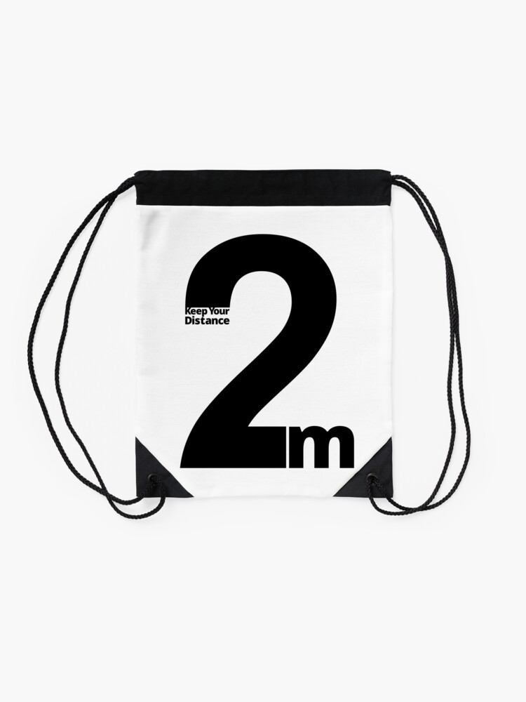 Alternate view of Keep Your Distance 2 metres Drawstring Bag