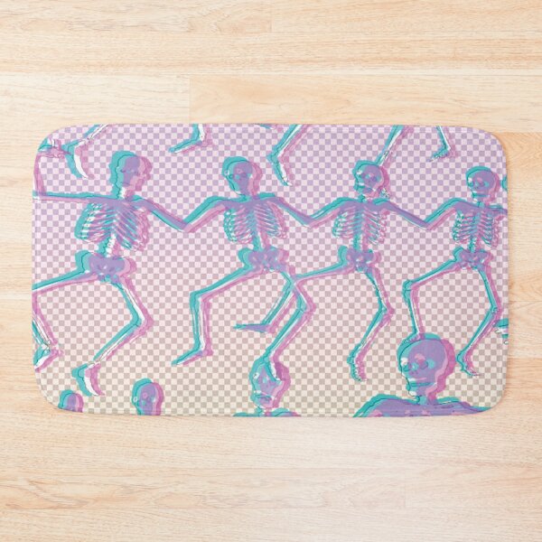 Item preview, transparent grid dancing skeletons designed and sold by thecheek.