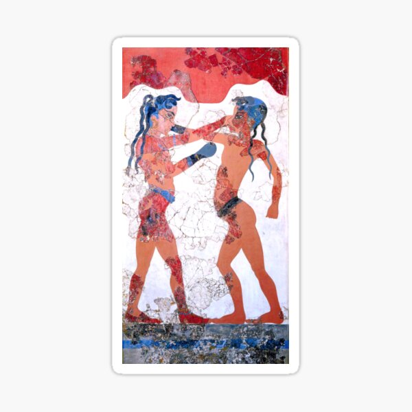 Minoan Boxing Boys Fresco Sticker