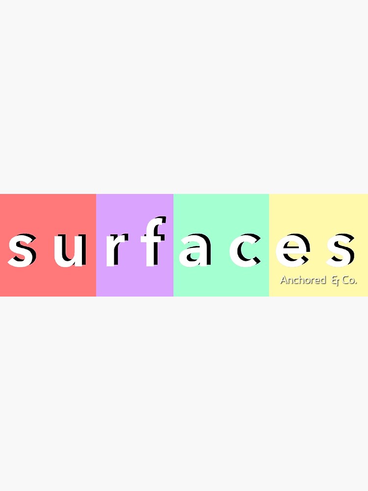 "Surfaces Logo" Sticker for Sale by Anchored & Co. Redbubble