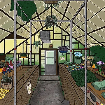 Artwork thumbnail, Calm Greenhouse by pixiekitcat