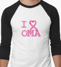 I Heart OMA - Breast Cancer Awareness Men's Baseball ¾ T-Shirt