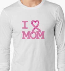 I Heart MOM - Breast Cancer Awareness Long Sleeve T-Shirt