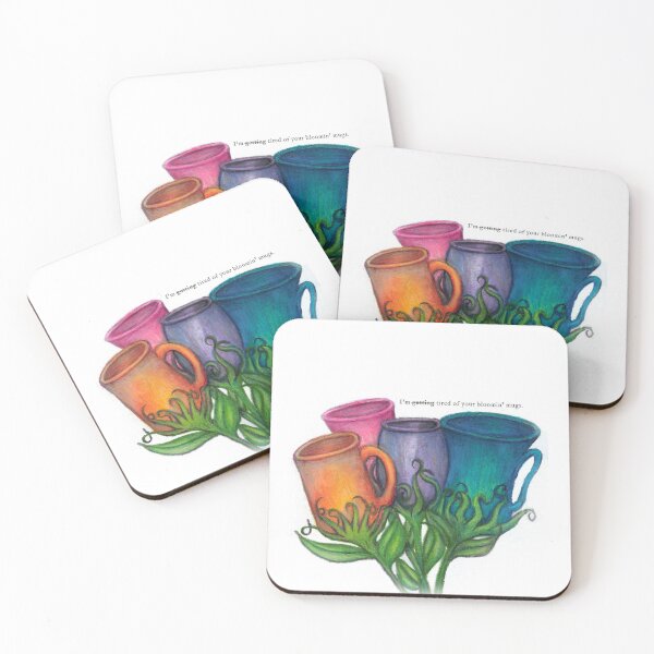Item preview, Bloomin' mugs with text designed and sold by sallyatwork.