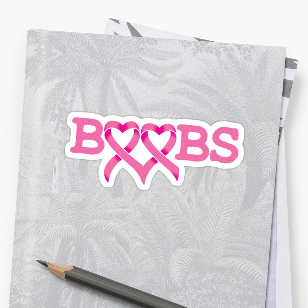 Boobs Breast Cancer Awareness Stickers By Rachaelroyalty Redbubble 