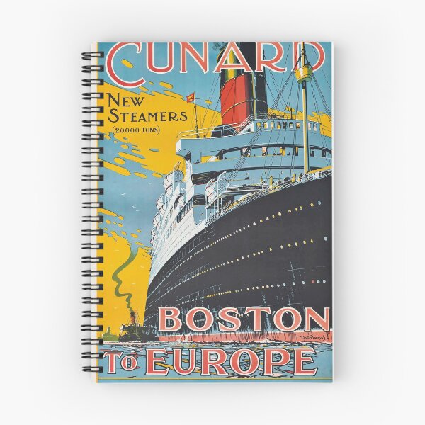 Item preview, Boston to Europe vintage travel poster designed and sold by stickart-marek.