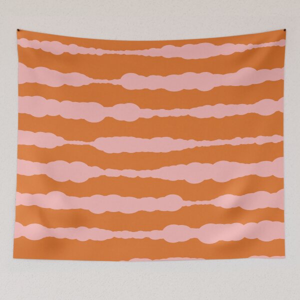 Item preview, Macramé Stripes Minimalist Pattern in Pink and Orange designed and sold by kierkegaard.