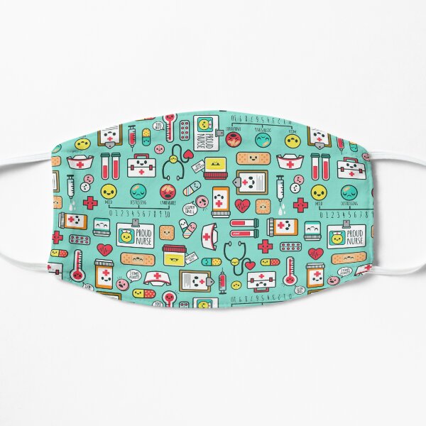 Proud to Be a Nurse Pattern / Mint Mask