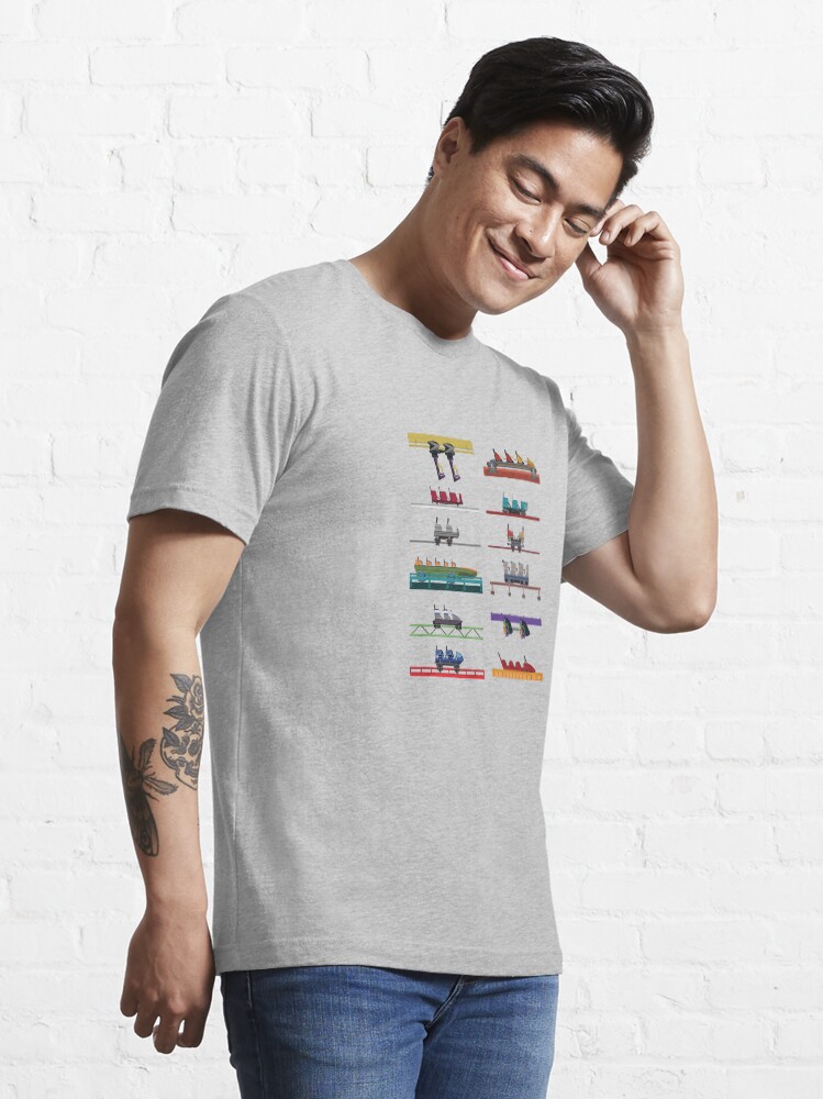 Alternate view of Six Flags Over Texas Coaster Cars Design Essential T-Shirt