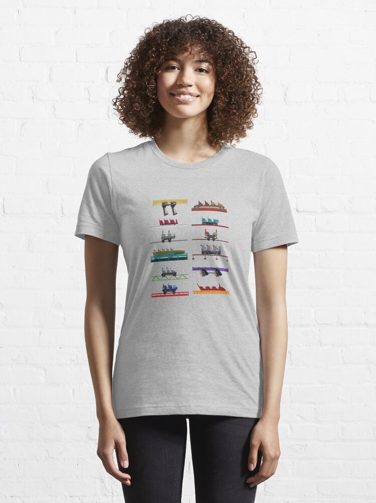 Alternate view of Six Flags Over Texas Coaster Cars Design Essential T-Shirt