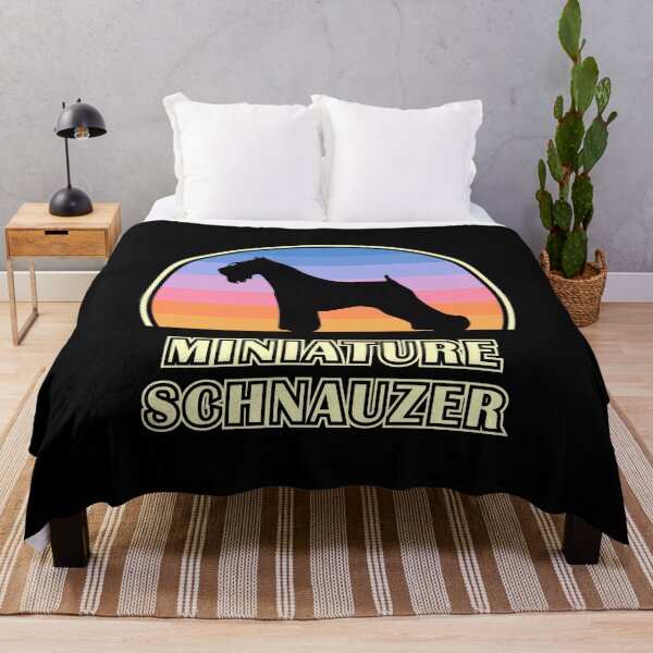 Miniature Schnauzer Vintage Sunset Dog Throw Blanket