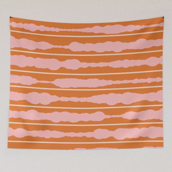 Item preview, Macramé Stripes 2 Minimalist Pattern in Pink, Cream, and Orange designed and sold by kierkegaard.