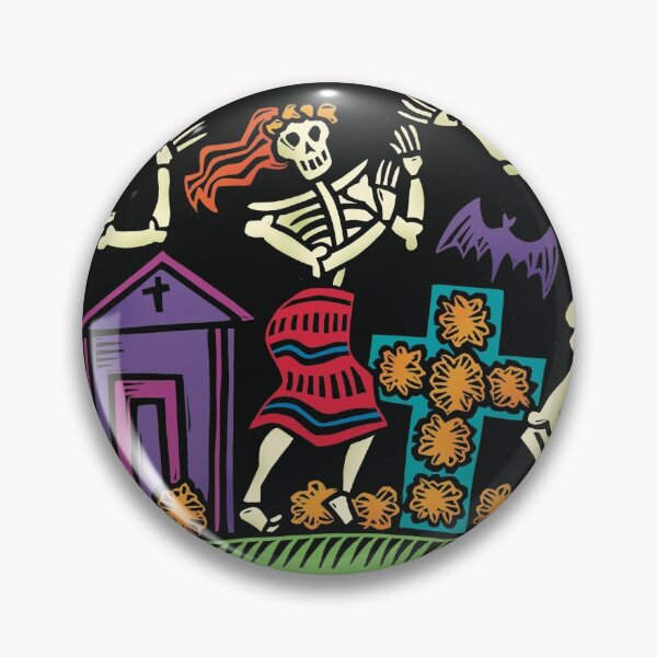 Item preview, Día de los muertos esqueletos bailando en un cementerio. designed and sold by stodd.