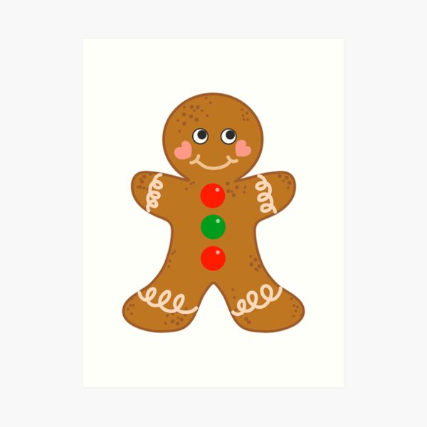 Holiday Gingerbread Man Christmas Cookie Baking Love Art Print