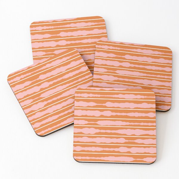 Item preview, Macramé Stripes 2 Minimalist Pattern in Pink, White, and Orange designed and sold by kierkegaard.