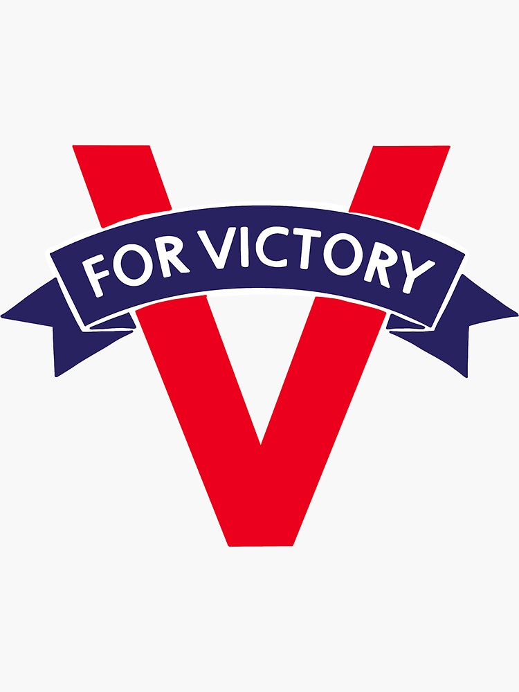 "V for Victory" Sticker for Sale by themadelinerock Redbubble