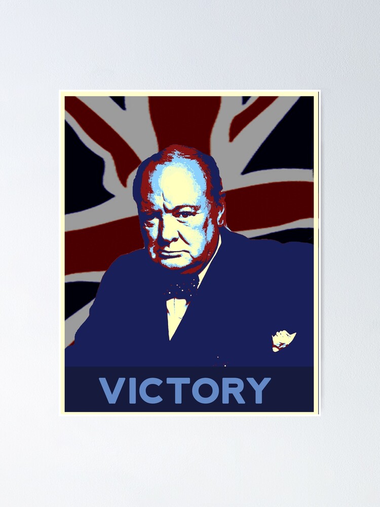 "Churchill V for Victory Pop Art" Poster by markstones Redbubble