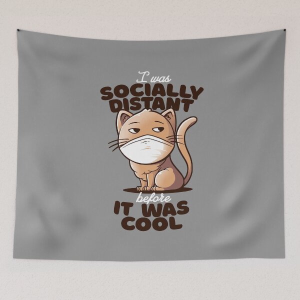 Item preview, Socially Distant Cat designed and sold by EduEly.