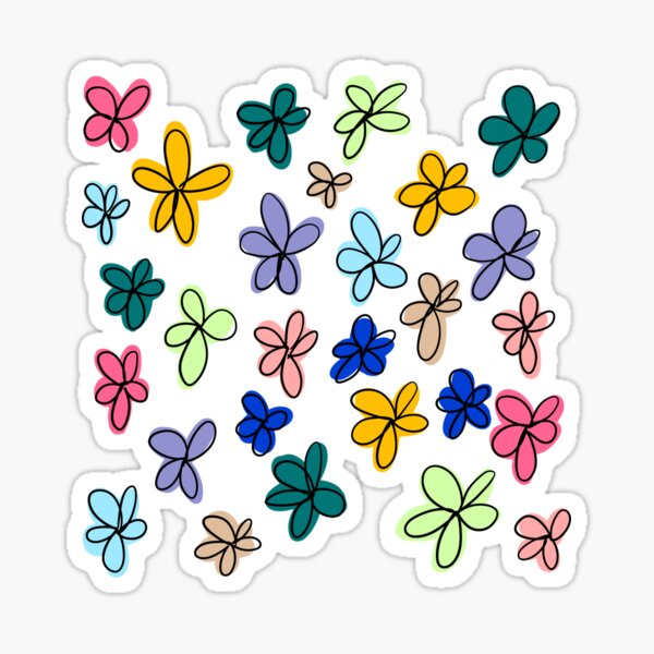 Colorful Flower Doodle Sticker Pack Sticker