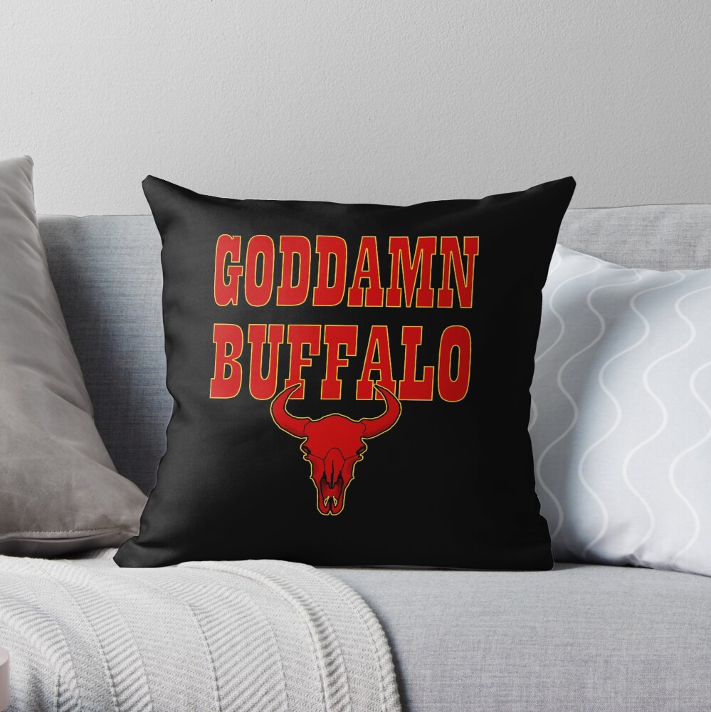 GODDAMN BUFFALO Throw Pillow