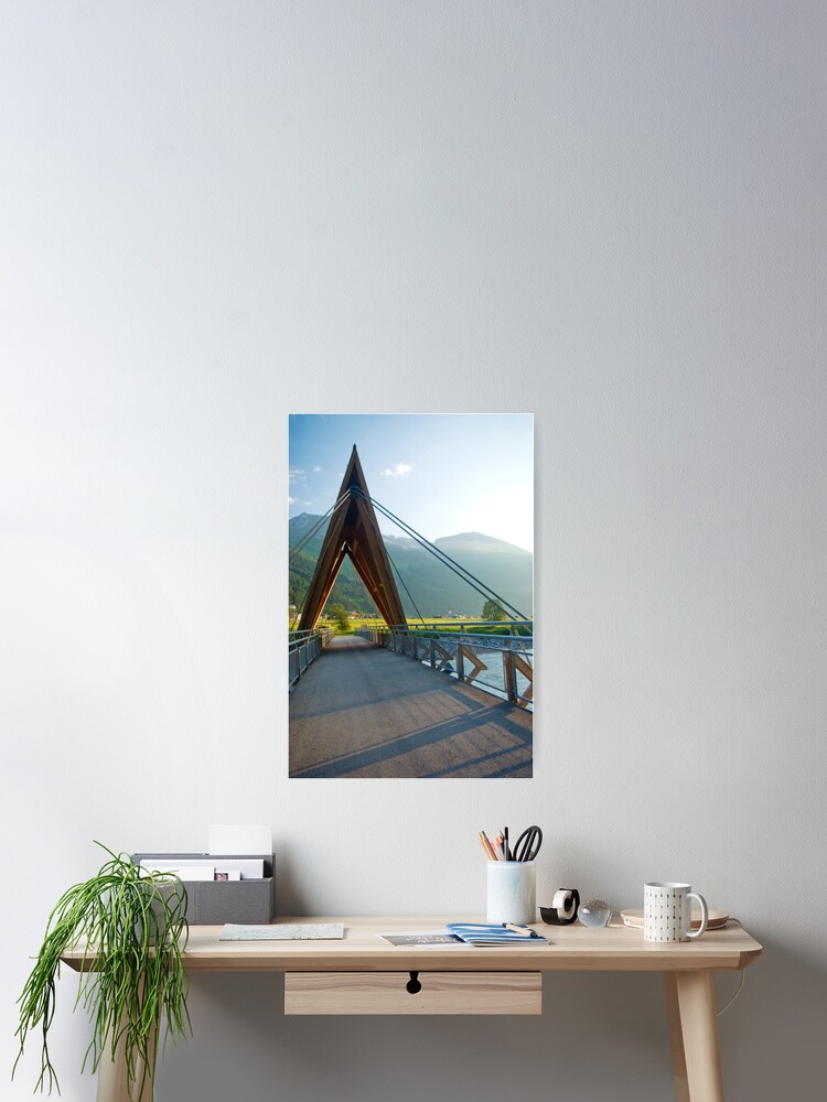 Thumbnail 2 of 3, Poster, Bridge over the River Lech designed and sold by steppeland.