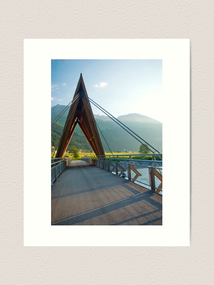 Thumbnail 1 of 3, Art Print, Bridge over the River Lech designed and sold by steppeland.