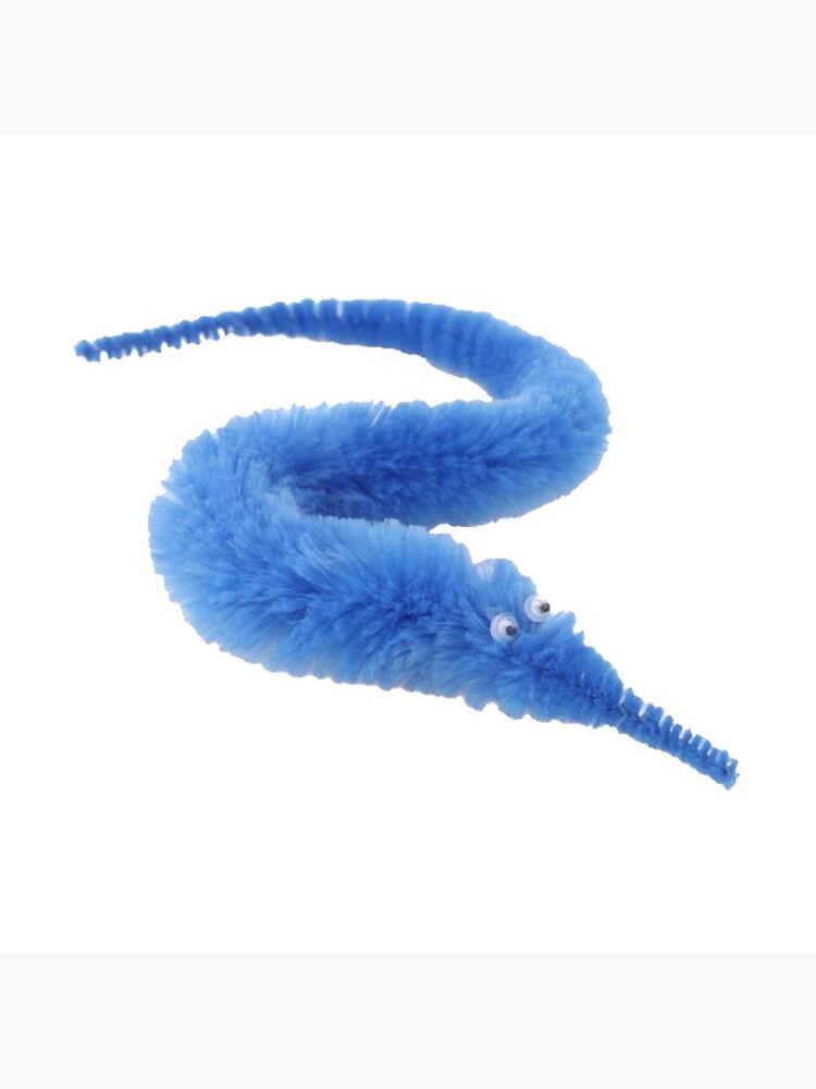 blue worm on a string 