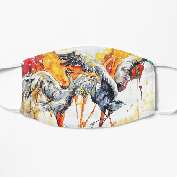 Dance of the Sandhill Cranes Flat Mask