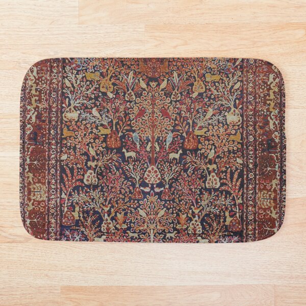 Persian Vintage Antique Carpet Nature Fine Art Bath Mat