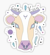 Cosmic Vegan Cow. Sticker