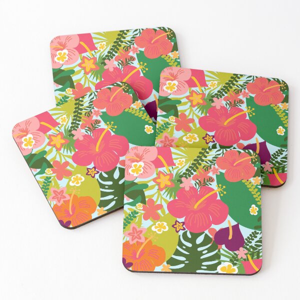 Item preview, Bright and Colourful Exotic Hawaiian Flower Pattern by Design by Cheyney designed and sold by designbycheyney.