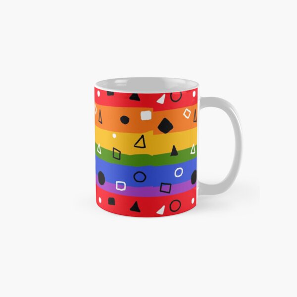 Pride stripes with triangles, circles , and squares Classic Mug