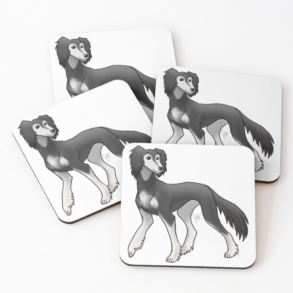 Item preview, Dog - Saluki - Black and Silver Feathered designed and sold by Jennifer Stolzer.