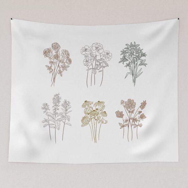 Item preview, Various Wildflower Line Art designed and sold by nchien.