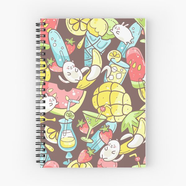 Item preview, summer sweet food, ice-cream, fruits and coctails and funny characters jumping between desserts designed and sold by Dina Konovalova.